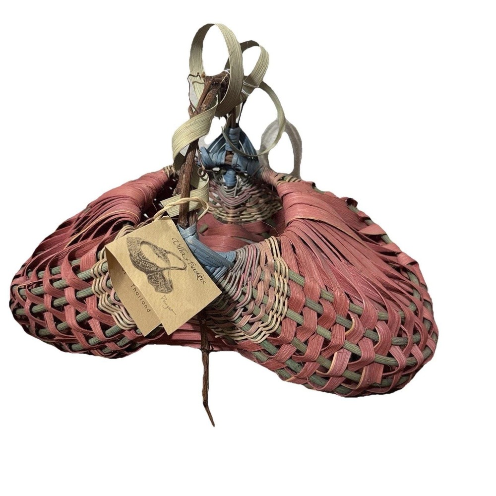 Villa Baskets Fine Arts Studio Woven Thailand Basket Sculptural Boho Decor